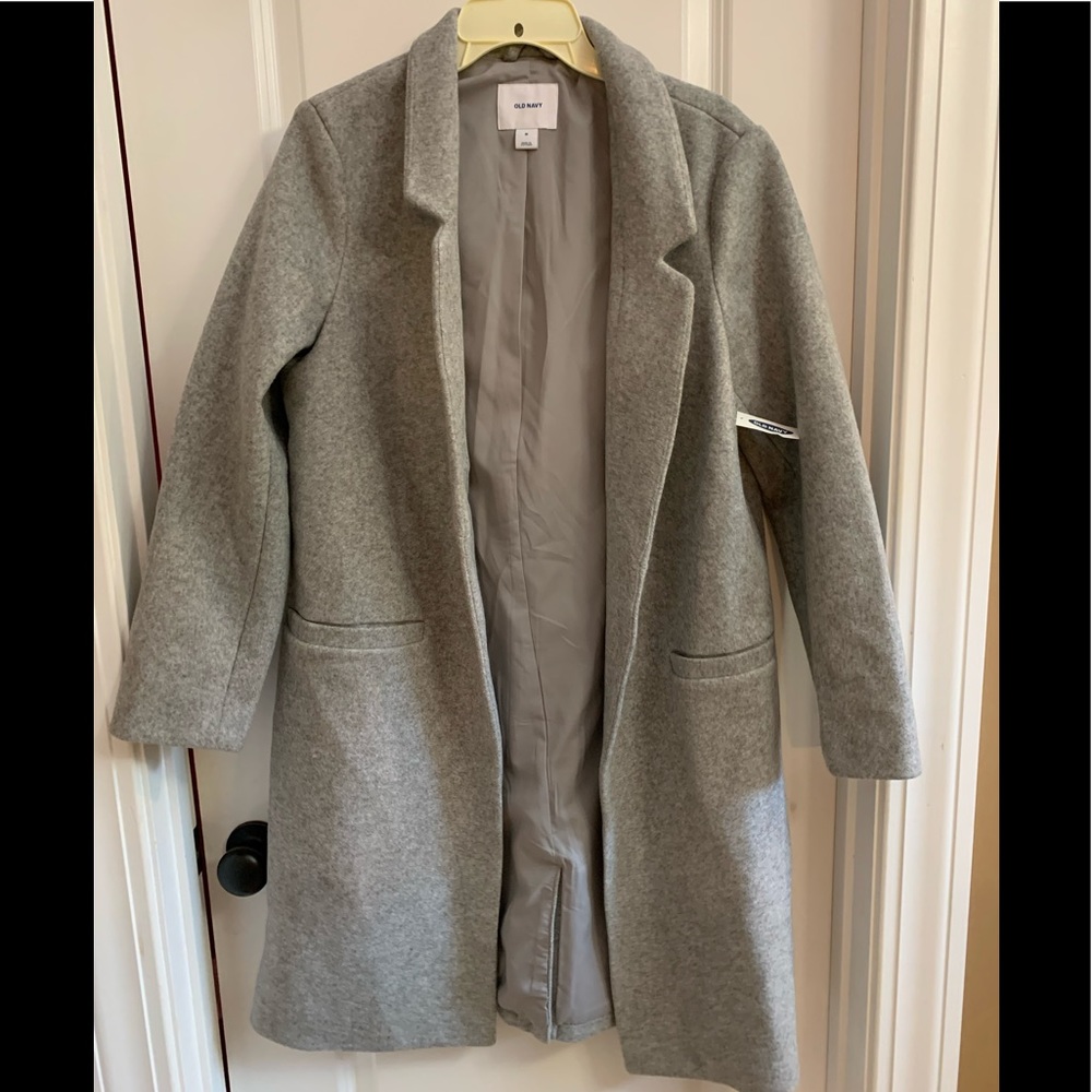 OLD NAVY PEACOAT winter jacket GRAY DRESS COAT WARM